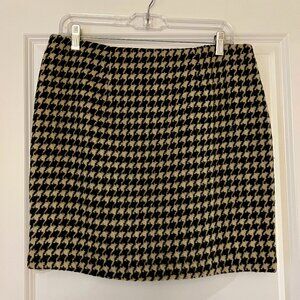 Anine Bing Houndstooth Skirt, Black Tan